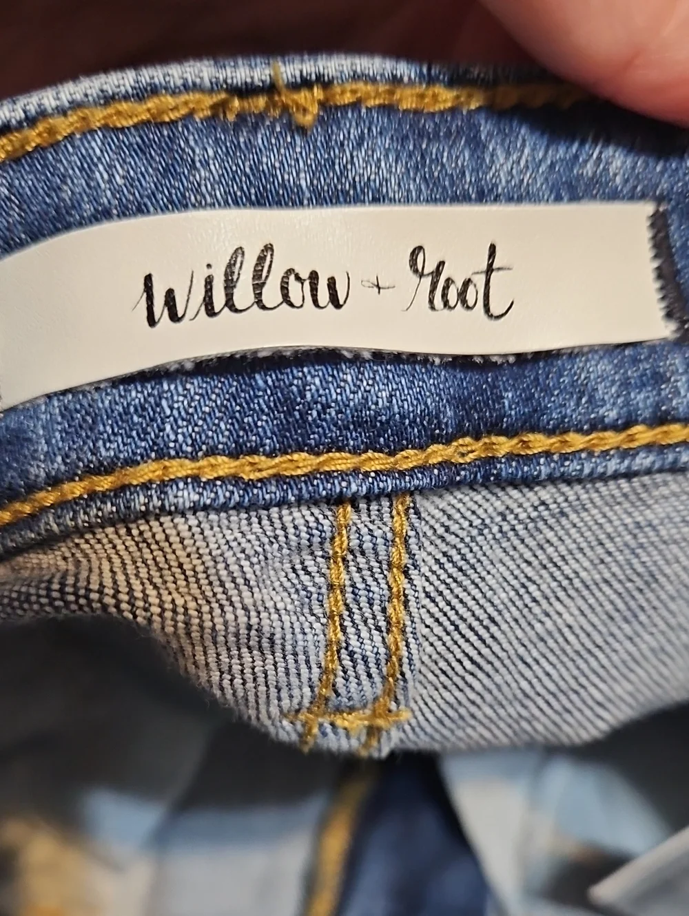 Willow & Root The Mom Fit High-Rise Straight Distressed Jeans